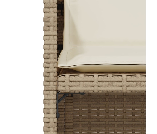Sillas y mesita de jardín 3 piezas ratán sintético cojín beige
