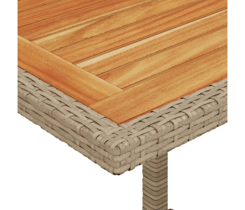 Sillas y mesita de jardín 3 piezas ratán sintético cojín beige