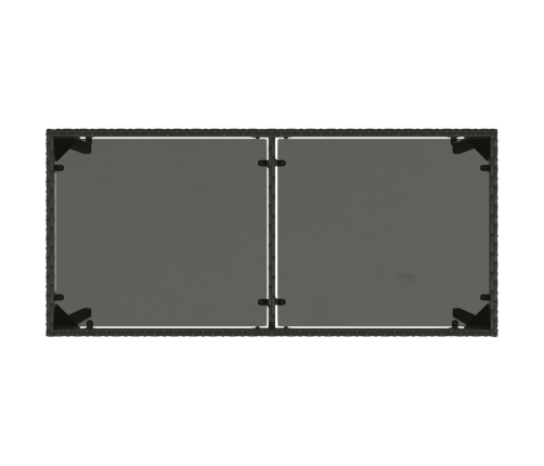 Mesa de jardín superficie de vidrio ratán PE negro 115x54x74 cm