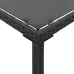 Mesa de jardín superficie de vidrio ratán PE negro 115x54x74 cm