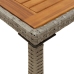 Mesa de jardín superficie de madera ratán PE gris 115x54x74 cm