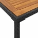 vidaXL Mesa de jardín superficie de madera ratán PE negro 115x54x74 cm