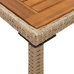 Mesa de jardín superficie de madera ratán PE beige 115x54x74 cm