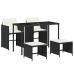 Set de muebles jardín 5 pzas con cojines ratán sintético negro