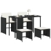 Set de muebles jardín 5 pzas con cojines ratán sintético negro