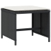 Set de muebles jardín 5 pzas con cojines ratán sintético negro