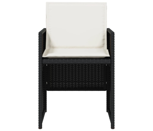 Set de muebles jardín 5 pzas con cojines ratán sintético negro