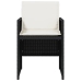 Set de muebles jardín 5 pzas con cojines ratán sintético negro