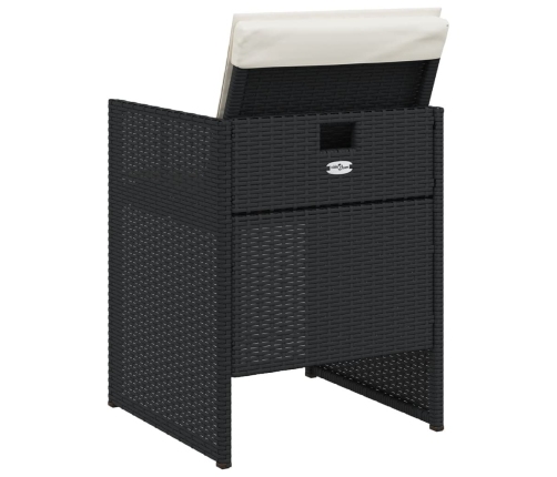 Set de muebles jardín 5 pzas con cojines ratán sintético negro
