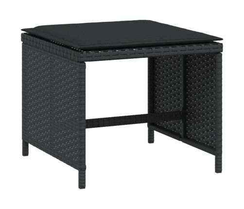 Set de muebles jardín 5 pzas con cojines ratán sintético negro