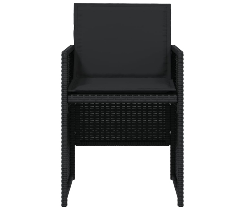 Set de muebles jardín 5 pzas con cojines ratán sintético negro