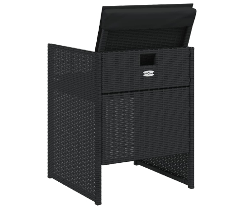 Set de muebles jardín 5 pzas con cojines ratán sintético negro