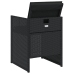 Set de muebles jardín 5 pzas con cojines ratán sintético negro
