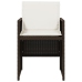 Set comedor de jardín 5 piezas y cojines ratán sintético marrón