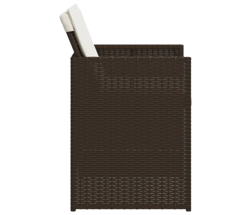 Set comedor de jardín 5 piezas y cojines ratán sintético marrón