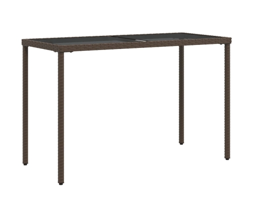 Set comedor de jardín 5 piezas y cojines ratán sintético marrón