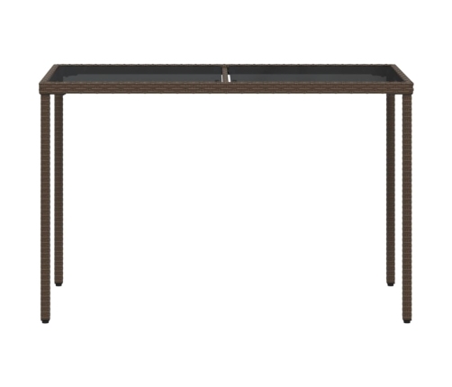 Set comedor de jardín 5 piezas y cojines ratán sintético marrón