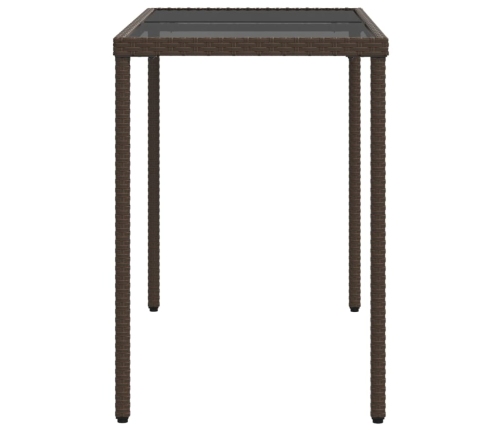 Set comedor de jardín 5 piezas y cojines ratán sintético marrón