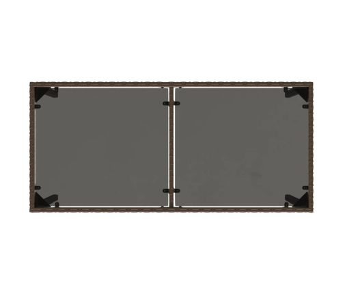 Set comedor de jardín 5 piezas y cojines ratán sintético marrón