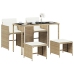 Set comedor de jardín 5 pzas con cojines ratán sintético beige
