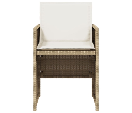 Set comedor de jardín 5 pzas con cojines ratán sintético beige