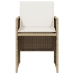 Set comedor de jardín 5 pzas con cojines ratán sintético beige