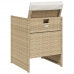 Set comedor de jardín 5 pzas con cojines ratán sintético beige