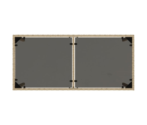 Set comedor de jardín 5 pzas con cojines ratán sintético beige