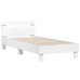 Estructura cama con cabecero madera ingeniería blanca 75x190 cm