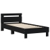 Estructura cama con cabecero madera ingeniería negra 75x190 cm