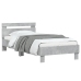 Cama con cabecero madera de ingeniería gris hormigón 75x190 cm
