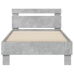 Cama con cabecero madera de ingeniería gris hormigón 75x190 cm