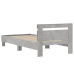 Cama con cabecero madera de ingeniería gris hormigón 75x190 cm