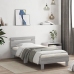 Cama con cabecero madera de ingeniería gris Sonoma 75x190 cm