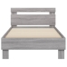 Cama con cabecero madera de ingeniería gris Sonoma 75x190 cm