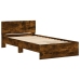 Cama con cabecero madera de ingeniería roble ahumado 100x200 cm