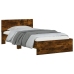 Cama con cabecero madera de ingeniería roble ahumado 100x200 cm