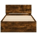 Cama con cabecero madera de ingeniería roble ahumado 100x200 cm