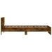 Cama con cabecero madera de ingeniería roble ahumado 100x200 cm