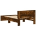 Cama con cabecero madera de ingeniería roble ahumado 100x200 cm