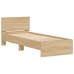 Estructura cama con cabecero sin colchón roble Sonoma 90x200 cm