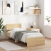 Estructura cama con cabecero sin colchón roble Sonoma 90x200 cm