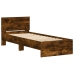 Cama con cabecero madera de ingeniería roble ahumado 90x200 cm