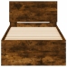 Cama con cabecero madera de ingeniería roble ahumado 90x200 cm