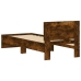 Cama con cabecero madera de ingeniería roble ahumado 90x200 cm