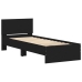 Cama con cabecero madera de ingeniería negra 90x190 cm