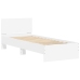 Estructura cama con cabecero madera ingeniería blanca 75x190 cm