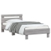 Estructura de cama cabecero luces LED gris Sonoma 90x190 cm