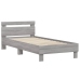 Estructura de cama cabecero luces LED gris Sonoma 90x190 cm