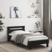 Estructura de cama con cabecero y luces LED negro 75x190 cm